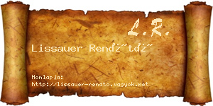 Lissauer Renátó névjegykártya